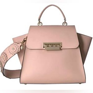 ZAC POSEN EARTHA TOP HANDLE LEATHER LARGE SATCHEL CROSSBODY NEW